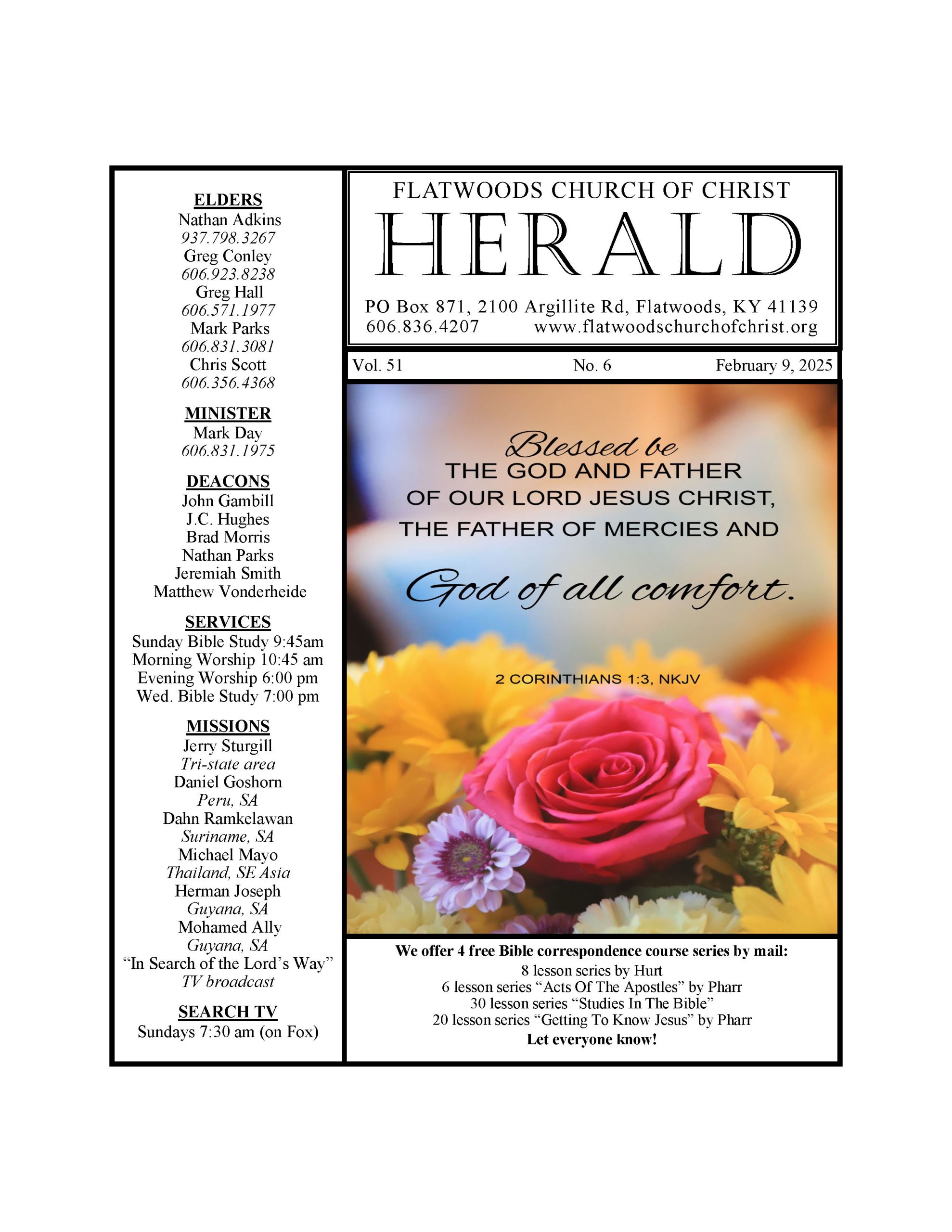 The Herald Bulletin February 9th Edition Flatwoods church of Christ